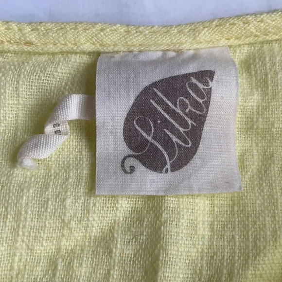 Lilka Anthropologie soft yellow gauzy cotton top, ruffle sleeves Women’s size M - Picture 5 of 11
